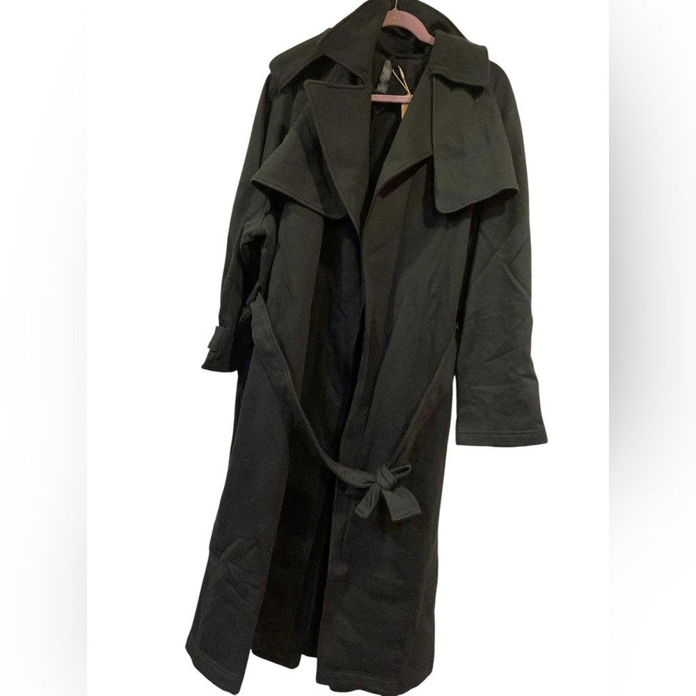 Womens Black Trench Coat with Belt